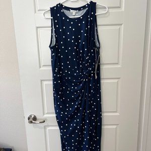 Nine Britton Navy Knit Midi Dress Size XL